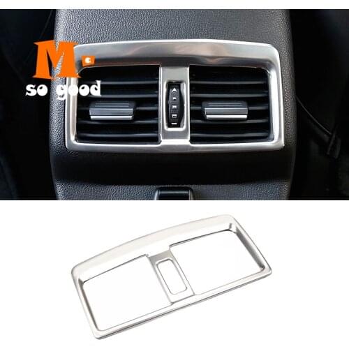 Stainless steel For Renault Koleos Car Decor Rear Air condition outlet AC panel Cover Trim Car styling accessories 2017 2018