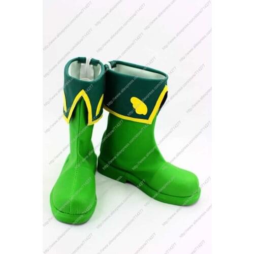 Free shipping Custom cheap Green Syaoran Shoes from Cardcaptor Sakura Cosplay Halloween