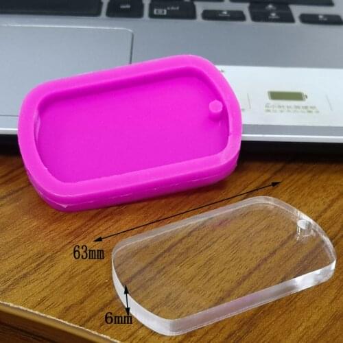 KLM shiny square silicone mold DIY keychain mold resin baking mold suitable for mobile phone pendant jewelry keychain tools dog