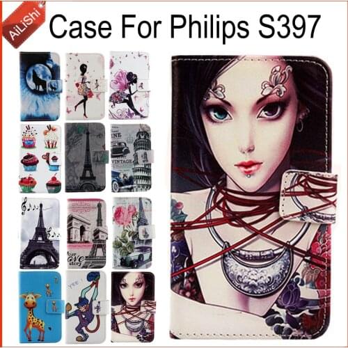 AiLiShi Case For Philips S397 Luxury Flip PU Painted Leather Case Exclusive 100% Special Phone Cover Skin+Tracking
