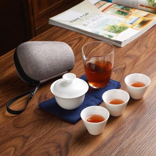 Travel tea sets carrying case Quick Kettle Cup Kung Fu Teapot Teacup Cover Bowl cup tea cans Kung Fu tea set Free shipping