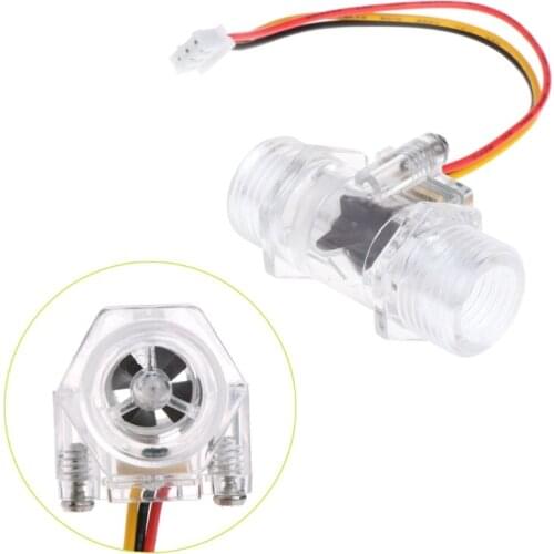 Water Flow Sensor G1/2" Fluid Flow Meter Water Control Transparent Enclosure