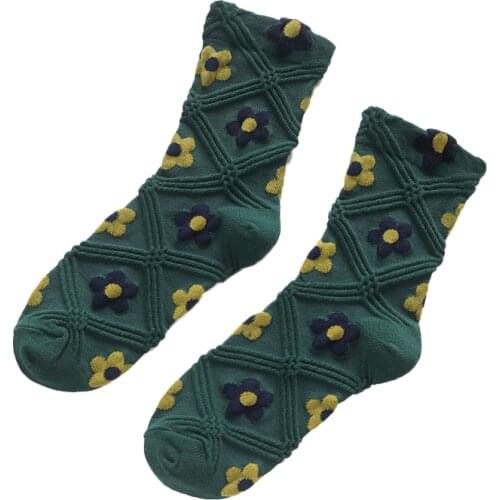 Cotton Flower Sock For Women Girl Casual Socks