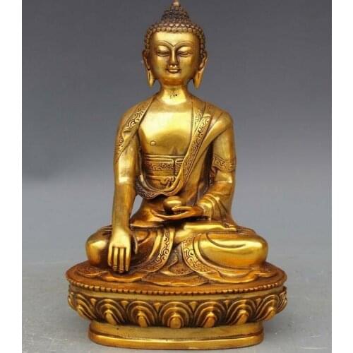 China Buddhism Temple Copper Bronze Amitabha Rulai Sakyamuni Buddha God Statue