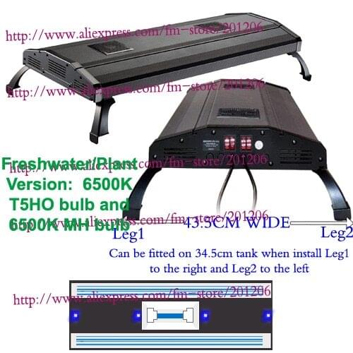 24" Metal Halide System+T5HO 246W-346W marine coral plant freshwater Aquatic Pet Aquarium Fish tank Light Lamp Lighting fixture