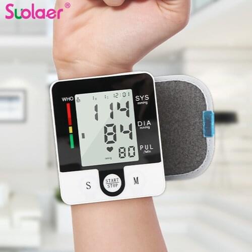 Blood Pressure Monitor Wrist Sphygmomanometer Blood Presure Meter Monitor Heart Rate Pulse Portable Tonometer BP Health Care
