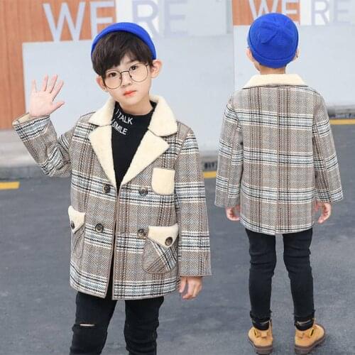 New Arrival Boys Thickening Warm Cashmere Wool Coat Kids Winter Coats Jackets Children Clothes Outwear For Boy 2 3 4 5 6 8 Year