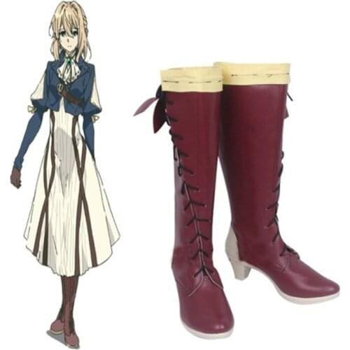 Anime Violet Evergarden Cosplay Shoes Boots Halloween Party Women Cosplay Costumes Daily Leisure Shoes