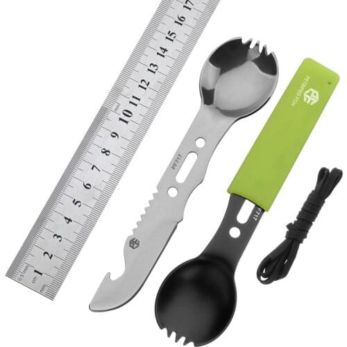 Petrified fish Original Multifunctional Spoon Fork Bottle Opener Tool outdoor pocket edc Survival Stainless Steel knife PF717