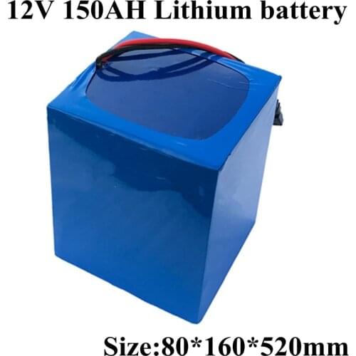 Rechargeable 26650 12V 150Ah Lithium Liion Battery Pack for Solar Panel Solar Energy Storage RV Engine Starting Battery+Charger