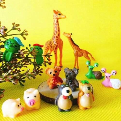 Teddy bear giraffe worm snail/miniatures/lovely animals/fairy garden gnome/moss terrarium decor/crafts/home decor/figurine/model