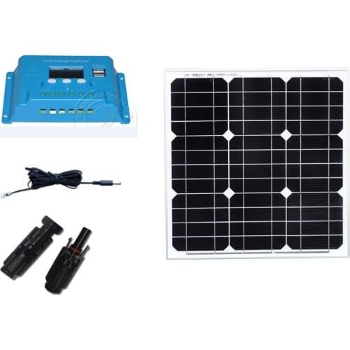 Portable TUV Solar Kit Photovatic Panel 12v 40w Solar Charge Controller LCD 12v/24v 10A Mc Connector Solar Energy System Caravan