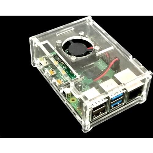 Raspberry Pi 4 Acrylic Case with Cooling fan Transparent Shell Box Enclosure for RPI 4 Model B