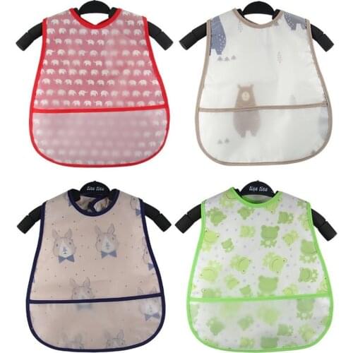 Adjustable Baby Bibs EVA Waterproof Lunch Feeding Bibs Baby Cartoon Feeding Cloth Children Baby Apron Babador Bandana