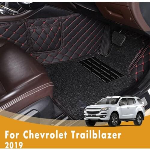 RHD Car Floor Mats For Chevrolet Trailblazer 2019 Luxury Double Layer Wire Loop Custom Auto Foot Pads Automobile Carpet Covers