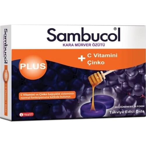 Sambucol Plus Çiğnenebilir Black Elderberry Extract 20 Pcs