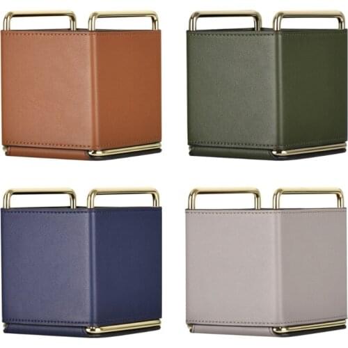 Nordic Leather Desktop Storage Box Multifunctional Pen Holder Cosmetic Storage