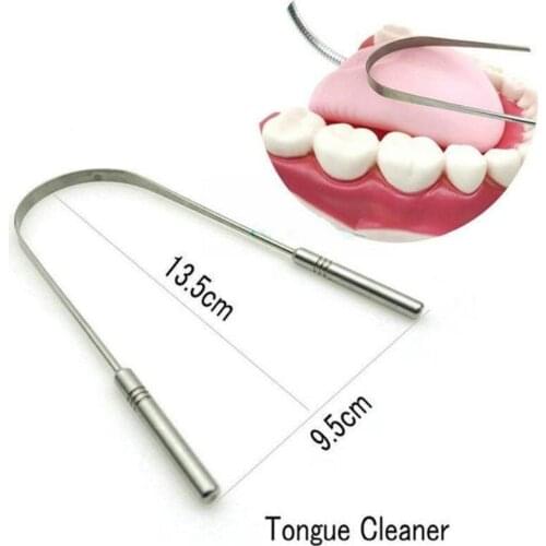 Stainless Steel Tongue Scraper Fresh Breath Cleaning Tongue Dental Oral Cleaner Hygiene Care Tool