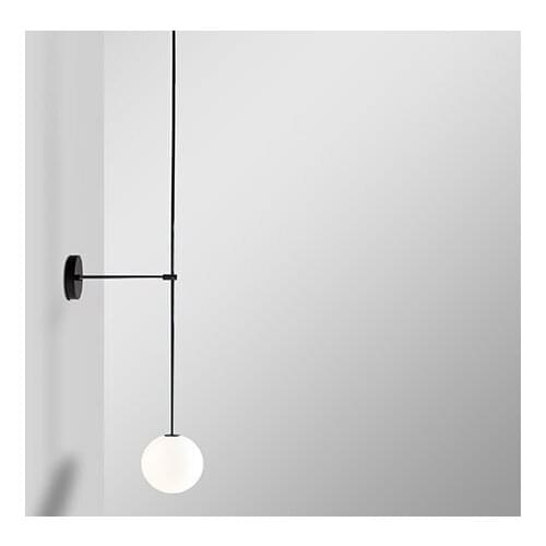 Nordic Modern LED Wall Lamp Glass Ball Bathroom Mirror Beside American Retro Wall Light Sconce Wandlamp Aplique Murale