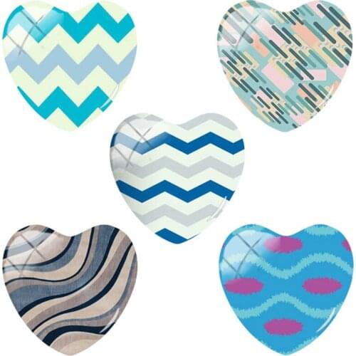 TAFREE Vintage Ripple Corrugation Flow Mark Art Pattern With Heart Shape Glass Findings Jewelrys Accessories Reprocessing PT143