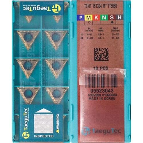TCMT16T304-MT TT5080 Original Taegutac Carbide Inserts Turning Inserts Lathe Tools 10Pcs/Lot