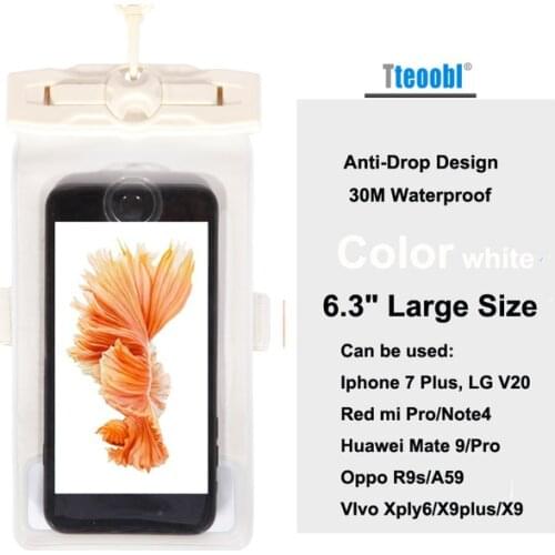 Tteoobl 4.8"~6.3" Generic Mobile Phone Pouch 30M Waterproof Bag Underwater Dry Case Cover For Canoe Swiming Drifting