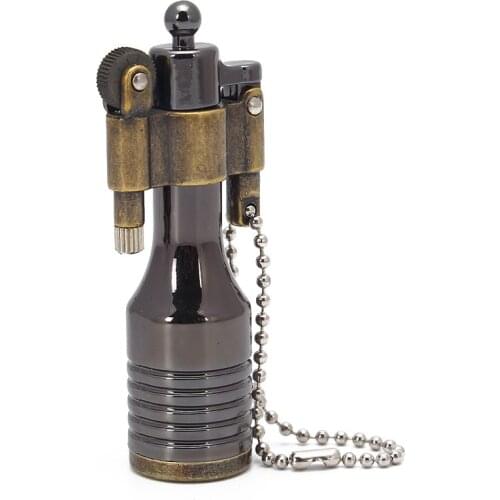 Retro Bullet Free Fire Torch Lighter Flint Grinding Wheel Oil Lighter Key Chain Metal Cigar Cigarette Lighter Gadget For Man