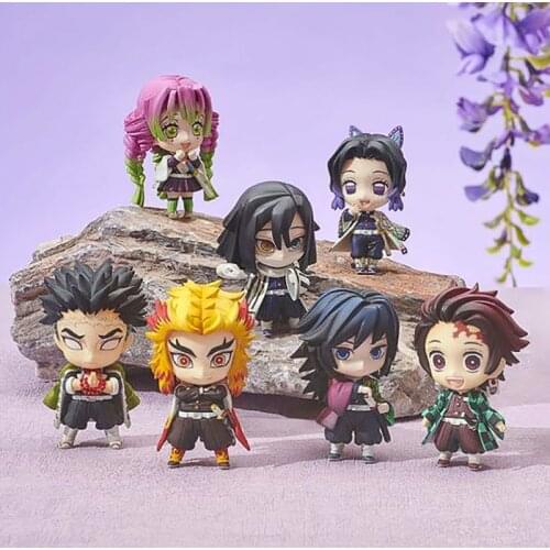 Blind Box Demon Slayer Tanjirou Tomioka Giyuu Kochou Shinobu Rengoku Kyoujurou A Full Set of Dolls Figure Models Toys