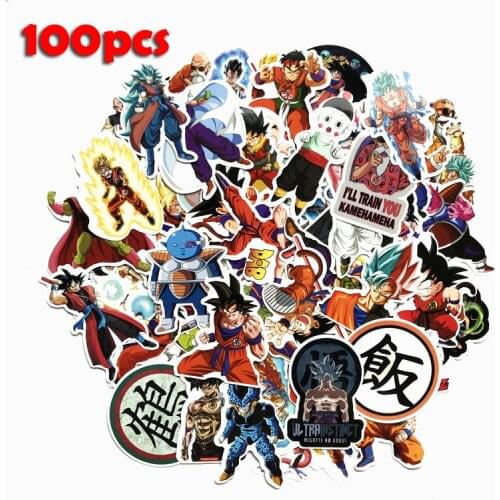 100PCS/pack Cartoon Stickers Super Anime For Laptop Luggage Bags Bike Phone Styling Cute Toys Doodle PVC Creative