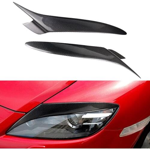 2Pcs Carbon Fiber Car Headlight Eyelid Eyebrow Trim for MAZDA RX8(2004-2008)