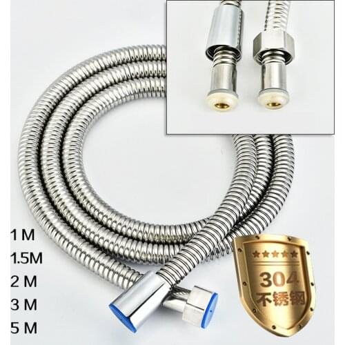304 Stainless Steel Shower Hose Encryption Explosion-proof Faucet Hose Flexible Thick Spring Tube Bathroom 1.5/2/3m shower hose