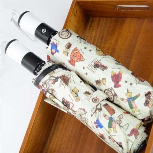 Automatic Umbrella Black Coating Umbrellas Wind Resistant Folding Anti-UV Parasol Windproof Rain Umbrella for Men Women