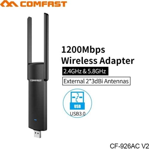 Free driver mini wifi adapter PC WiFi adapter 1200Mbps USB antenna Dual Band 2.4G&5G WiFi wireless Network Card 802.11b/n/g/ac
