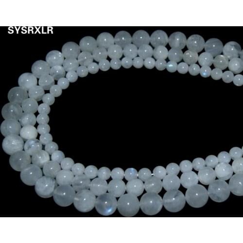 Wholesale High-Quality Natural Stone White Moonstone Beads For Jewelry Making DIY Bracelet Necklace Material 6 8 10 MM Strand