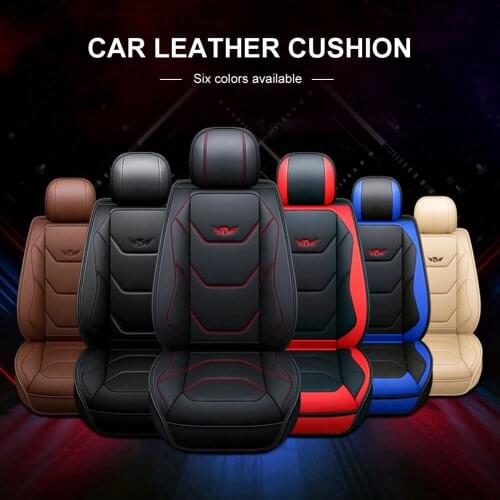 1Set Car Seat Cover Full Car Leather Seat Covers Cushion PU Leather Protetor Universal Fit for Most Cars High Quality
