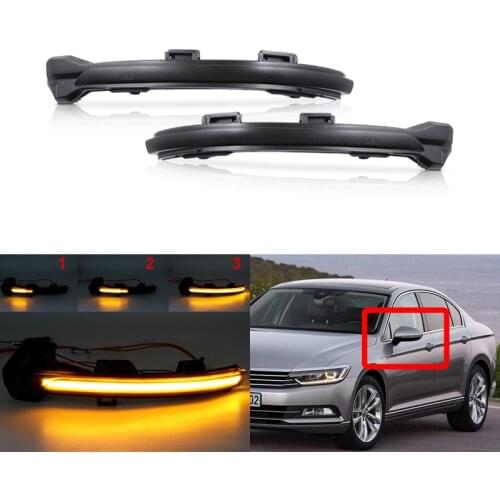 For Volkswagen VW Golf 7 Variant E-Golf Golf Sportsvan Touran II Smoked Amber Led Dynamic Side Mirror Blinker Lights Turn Signal