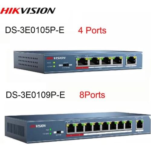Hikvision DS-3E0105P-E DS-3E0109P-E 4 ports & 8 ports 100Mbps Unmanaged PoE Switch DS-3E0105P-E DS-3E0109P-E