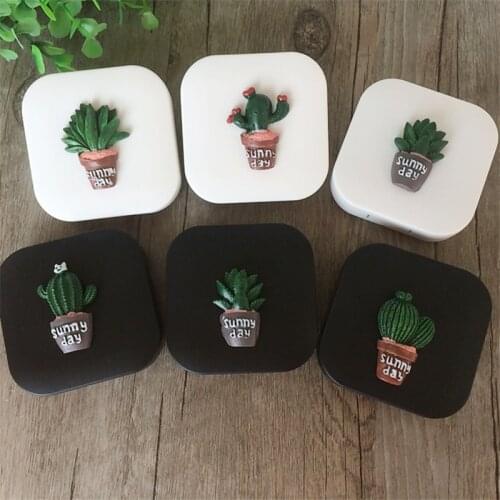 IMIXLOT Cute Fashion Cactus Pattern Travel Glasses Contact Lenses Box Contact lens Case for Eyes Care Kit Holder Container
