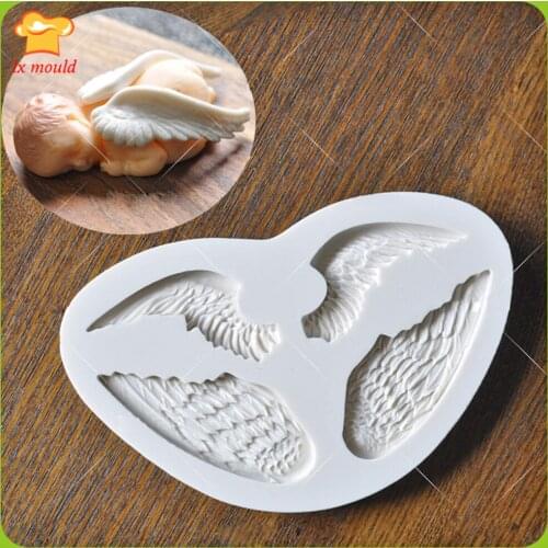 Custom Molds Fondant Cake Silicone Mould Dry Pace Lace Shape Mold Angel Wings