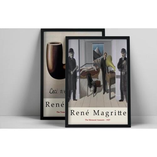 Rene Magritte The Menaced Assassin Canvas Painting The Treachery Of Images Posters and Print Wall Art Picture for Home Decor