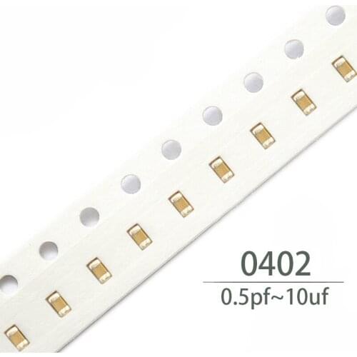 100PCS 0402 smd capacitor ceramic 820pf 1nf 1.2nf 1.5nf 1.8nf 2nf 2.2nf 2.7nf 3nf 3.3nf 4.7nf 5.6nf 8.2nf capacitors kit sets