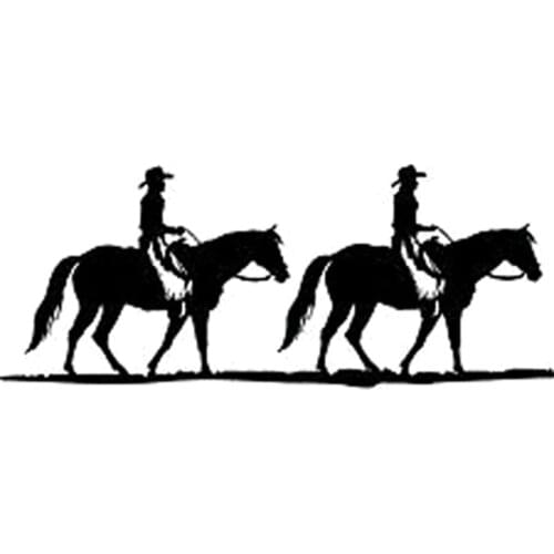16.1cm*6.5cm Gone Horse Ridding Cowboy Cowgirl Car Sticker And Decals Motorcycle Car Styling Accessories Black/Sliver S6-2769