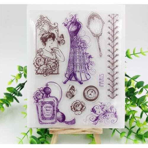 KSCRAFT Vintage Lady Transparent Clear Silicone Stamp/Seal for DIY scrapbooking/photo album Decorative clear stamp sheets 03