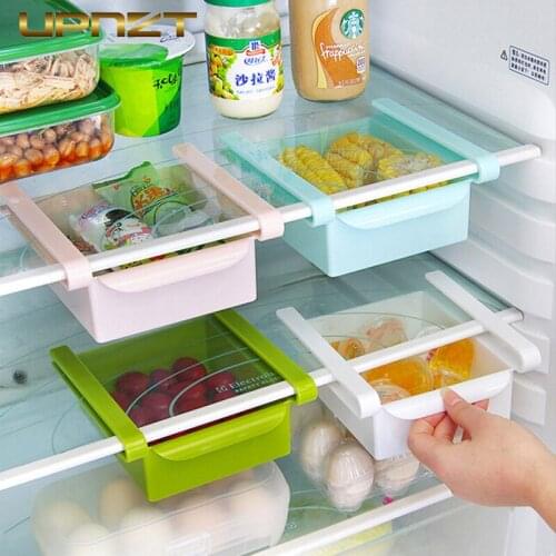 Kitchen Fridge Storage Rack Drawer Type Organizer Freezer Shelf Holder Pull-out Drawer Organiser Space Saver Kitchen Accessories