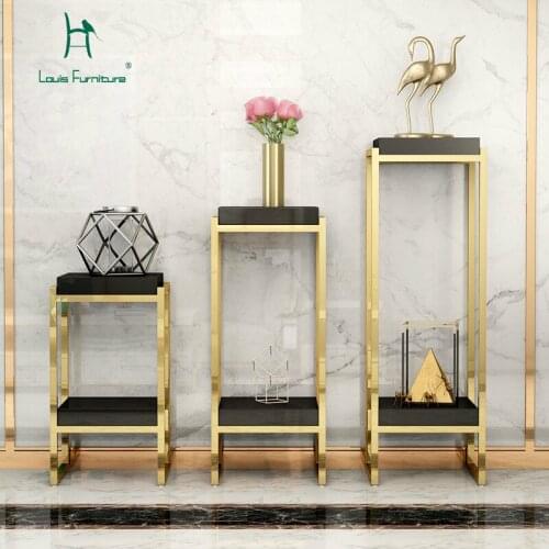 Louis Fashion Furniture Accessories Stainless Steel Multi Storey Flower Rack Indoor Balcony Shelf