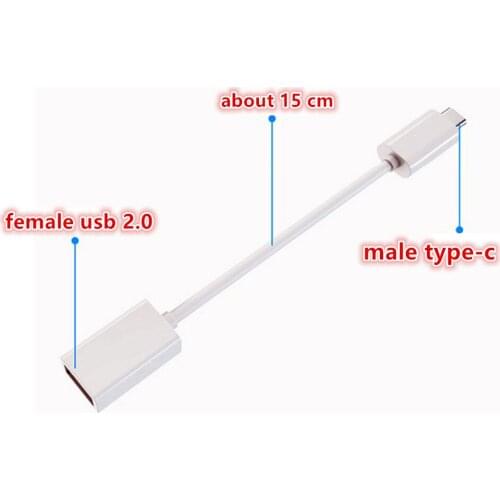 Mini 15cm short USB 2.0 Type-C OTG Adapter Cable Type c male To USB female OTG Cable For Nexus 5X Nexus 6P Zuk Z1 Xiaomi 4C 5