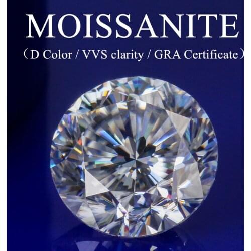 Moissanite loose stone round shape Hearts and Arrows GRA Certificate D color high quality for jewelry making