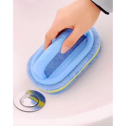 Kitchen Cleaning Bathroom Toilet Kitchen Glass Wall Cleaning Brush Handle Sponge Powerful Decontamination Brush Cleaning Tools