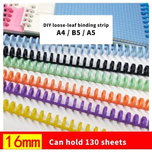 10pcs 16mm 30 Hole Binding Rings A4/A5/B5 Loose-leaf Binding Strip Plastic Loose-leaf Ring Binding Clip Office Loose-leaf Buckle