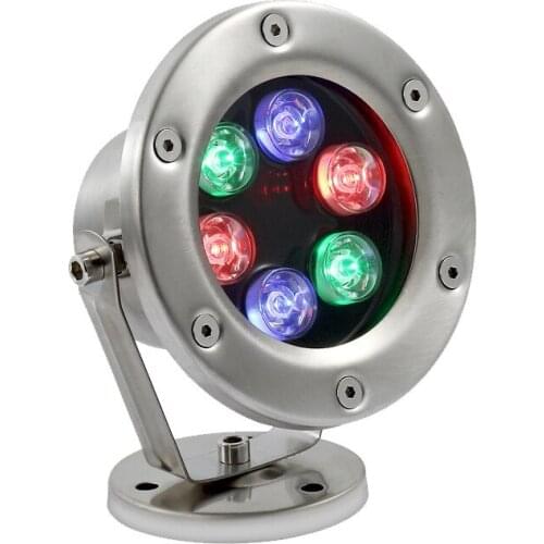 Waterfall Pool LED Stainless Steel Underwater Light Colorful Fountain Spotlight 12V 24V 15W 18W Zwembad Verlichting Submersible